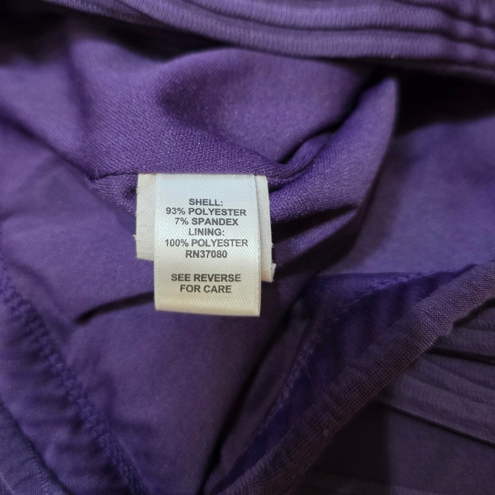 Cato A-Line Pull On Skirt Purple Wave Pattern‎ Elastic Waist Casual Size L - Picture 6 of 6